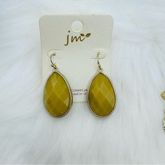 Dangling Statement Earrings in Mustard Yellow Bundle Set 2 - Picture 3 of 4